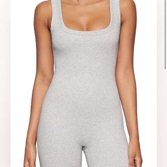SKIMS Pants - Skims Cotton Rib Onesie Light Heather Grey Size XS